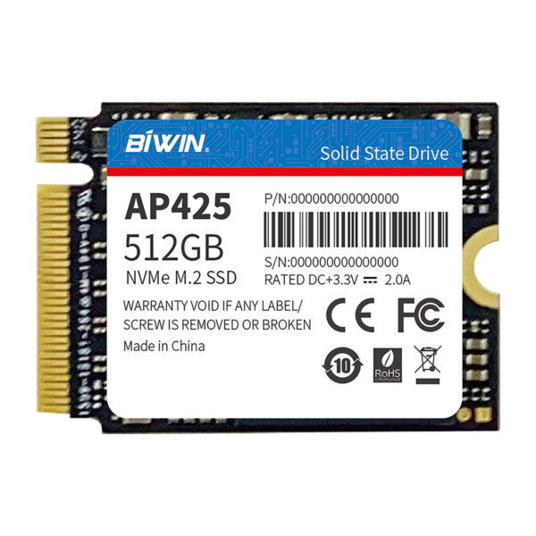 Obrázek zobrazující SSD BiWin 22*30 NVMe pro GPD WIN MAX 2 a Steam Deck