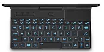 GPD Pocket 3 mini laptop featuring a QWERTY keyboard, designed for comfortable and efficient typing in a compact form factor
