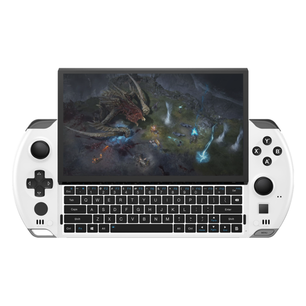 GPD Win 4 2023 Playing A Game With Keyboard Visible