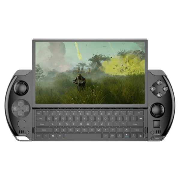 The GPD Win 4 (2024) handheld gaming PC with a compact design, featuring an AMD Ryzen 7 8840U CPU, AMD Radeon 780M graphics, and up to 1TB SSD storage. Perfect for mobile gaming and productivity