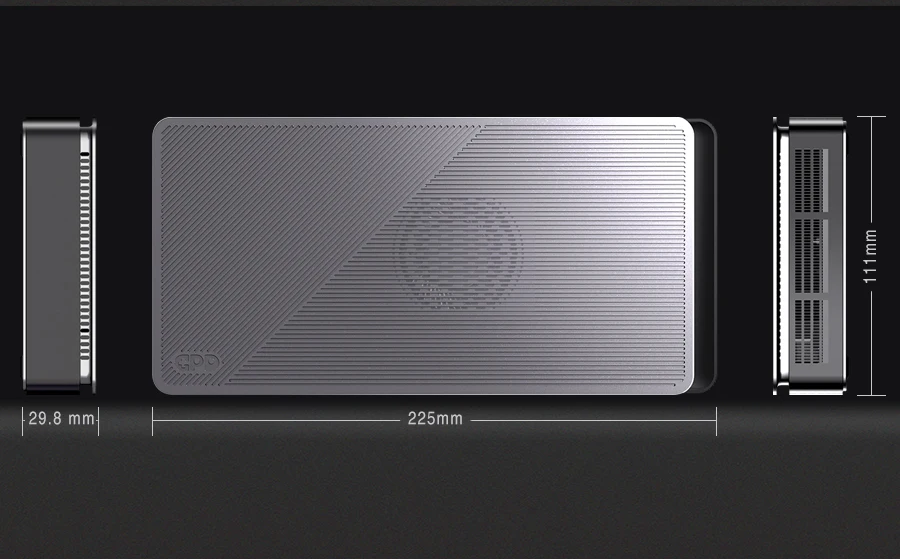 Διαστάσεις της GPD G1 eGPU: Συμπαγής και αποδοτικός χώρος για απρόσκοπτη ενσωμάτωση.