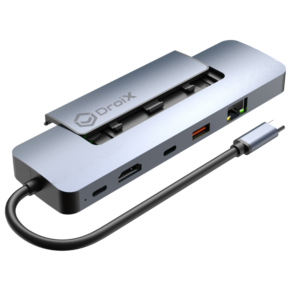Hub USB DroiX NH8 dengan NVMe