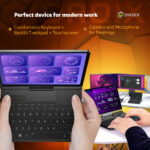 GPD Pocket 4 ρυθμισμένο για σύγχρονα περιβάλλοντα εργασίας με πληκτρολόγιο με οπίσθιο φωτισμό, οθόνη αφής και υποστήριξη για ρυθμίσεις πολλαπλών οθονών. Ιδανικό για συσκέψεις, οπτικοποίηση δεδομένων και επαγγελματικές ροές εργασίας.