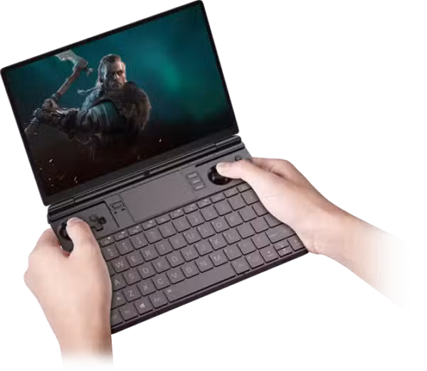 
The GPD Win Max 2 (2025) is a handheld gaming PC featuring a clamshell design. It includes a built-in keyboard, dual analog sticks, a D-pad, and action buttons. The device has a high-resolution display, offering a blend of portability and performance for gaming and productivity tasks.