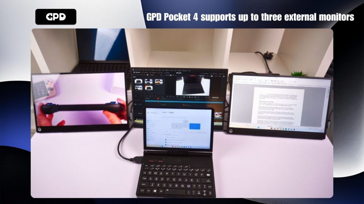 GPD Pocket 4 podporuje až tři externí monitory