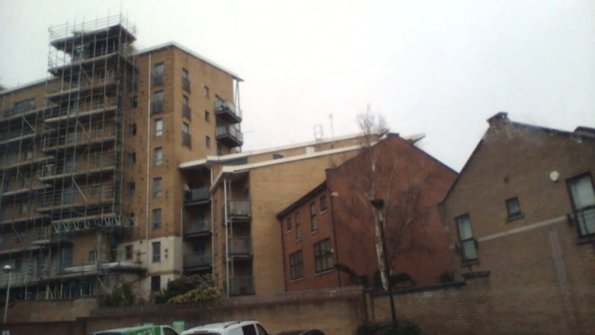 A gloomy day in London from inside the office