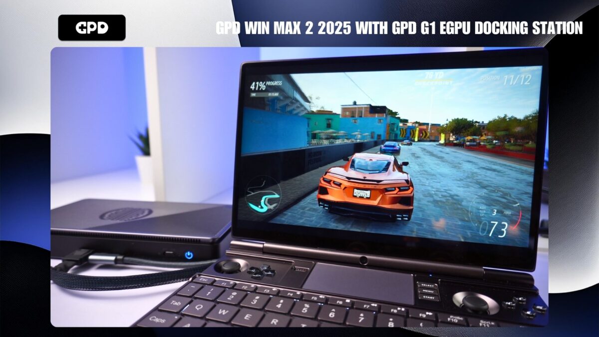GPD WIN MAX 2 2025 with the GPD G1 eGPU docking station