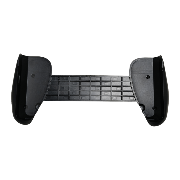 Top-down view of the GPD Win Mini Grips 2025, showcasing the ergonomic design and textured grip panels for enhanced comfort and control.