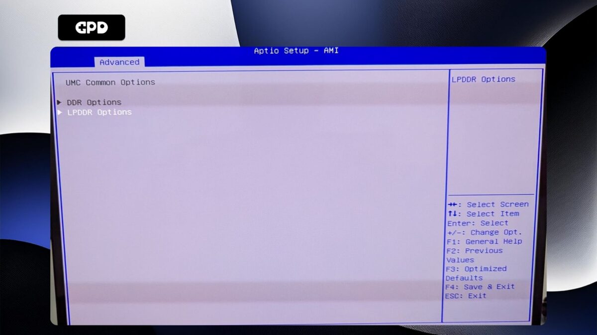 GPD Duo - Opzioni comuni UMC