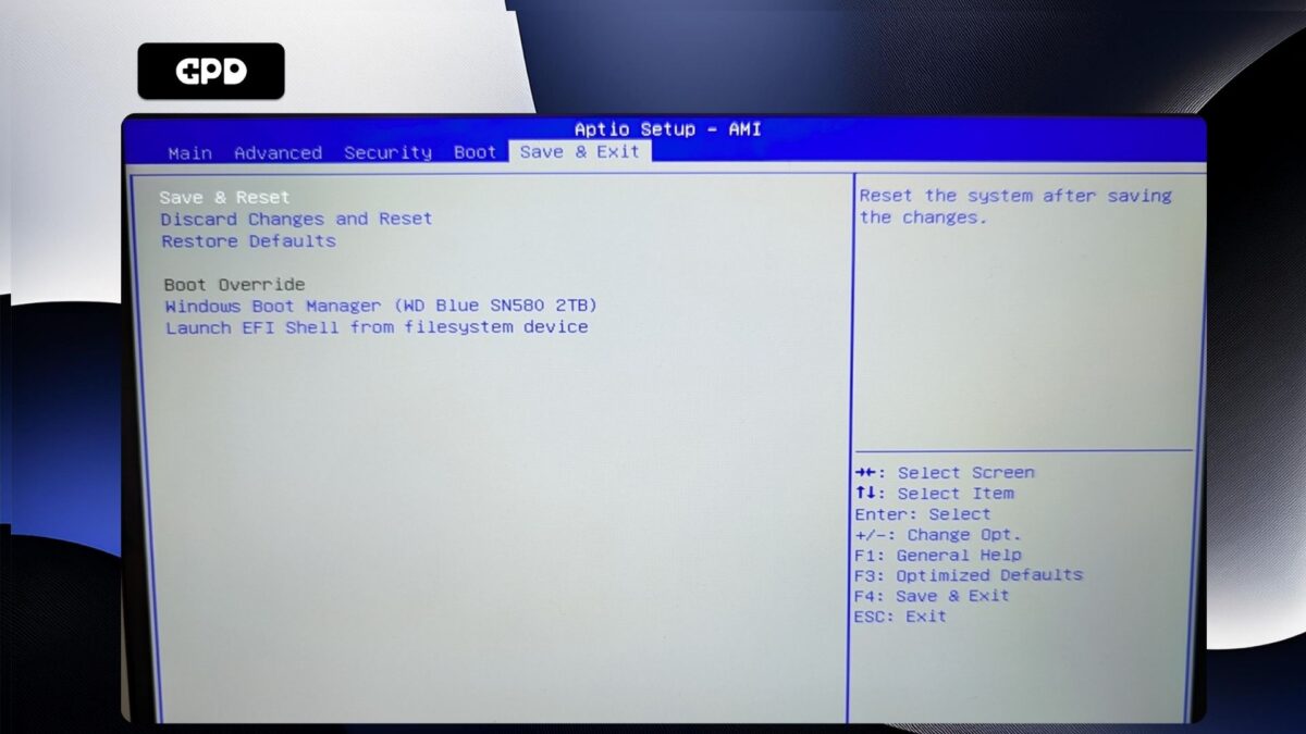GPD WIN MAX 2 2025 - Salva ed esci