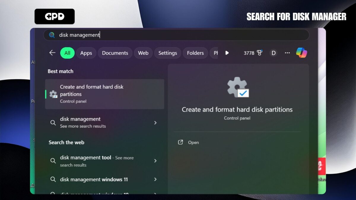 Search for Disk Manager