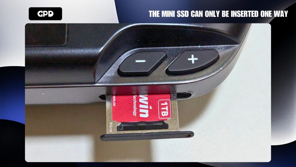 The Mini SSD can only be inserted one way