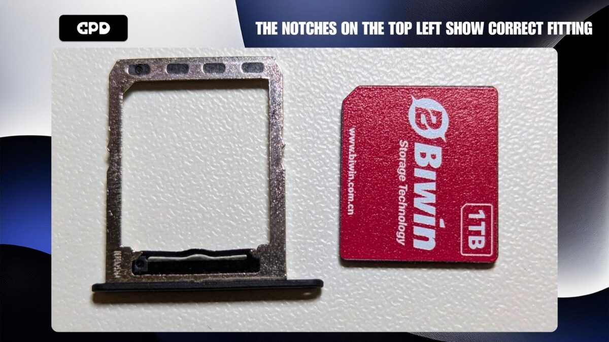 The notches on the top left show correct fitting